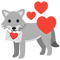 Emoji Kitchen wolf with love letter valentine - PNG gratuit GIF animé