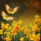 Butterflies & Daffodils - PNG gratuit GIF animé