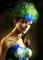 woman peacock face bp - PNG gratuit GIF animé