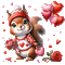 Valentine, squirrel, heart, écureuil, coeur - GIF animado grátis Gif Animado