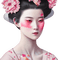 kikkapink pink geisha oriental woman - ingyenes png animált GIF