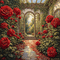 Fondo  jardín de rosas - GIF animado grátis