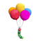 Caterpillar hangs on the balloon - Free animated GIF