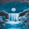 soave background animated waterfall night blue - GIF animado grátis Gif Animado