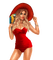Woman. Summer. Bathing suit. Parrot. Leila - Free PNG Animated GIF