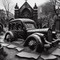 Gothic Car Graveyard - PNG gratuit GIF animé