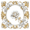Gold white roses baroque frame Rox - GIF animé gratuit