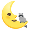 raccoon moon night - бесплатно png анимированный гифка