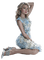 Woman Blue White  - Bogusia - PNG gratuit GIF animé