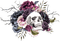 Gothic.Skull.Flowers.Victoriabea - PNG gratuit GIF animé