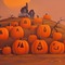 Orange Pumpkin Patch and House - PNG gratuit GIF animé