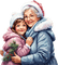 loly33 grand mère  enfant hiver - png gratis GIF animasi