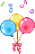 rainbow balloons music notes - Nemokamas animacinis gif animuotas GIF