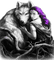 soave woman gothic fantasy wolf black white purple - 免费PNG 动画 GIF
