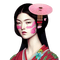 kikkapink pink geisha oriental woman - nemokama png animuotas GIF