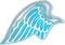 neon blue angel wing - Free animated GIF