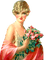 Vintage Woman with a bouquet - GIF animado gratis