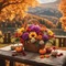 autumn flowers - PNG gratuit GIF animé