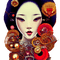 kikkapink surreal woman geisha - 無料png アニメーションGIF