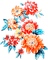 soave deco flowers branch oriental blue orange - Free PNG Animated GIF