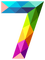 Kaz_Creations Numbers Colourful Triangles 7 - png gratis GIF animasi