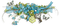 Blue green flowers deco [Basilslament] - GIF animé gratuit