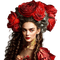 Женщина в цветах - безплатен png анимиран GIF
