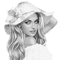 Y.A.M._Summer woman girl black-white - Free animated GIF Animated GIF