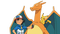 Ash, Charizard and Pikachu - бесплатно png анимированный гифка