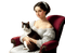 vintage woman cat - Bezmaksas animēts GIF