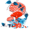 soave deco mushrooms autumn blue orange - PNG gratuit GIF animé