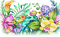 soave  deco border summer tropical  flowers - безплатен png анимиран GIF