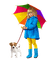 flicka-hund-paraply - gratis png animeret GIF