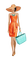 femme en orange.Cheyenne63 - ilmainen png animoitu GIF