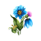kikkapink deco scrap blue flower