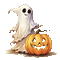 pumpkin, ghost - GIF animé gratuit GIF animé