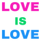 Polysexual LOVE IS LOVE text - Free PNG Animated GIF