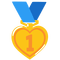 Emoji Kitchen gold medal heart - gratis png animerad GIF