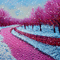 Pink Snowing Landscape - Ilmainen animoitu GIF animoitu GIF