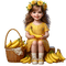 Little Girl -Banana - Yellow - Green - Brown - bezmaksas png animēts GIF