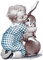 soave children boy vintage bunny  blue brown - gratis png animeret GIF