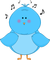 Kaz_Creations Cute Singing Blue Bird - Free PNG Animated GIF