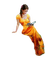 kvinna-sitter-orange-----woman - Free PNG Animated GIF