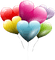 Kaz_Creations Deco Heart Love Hearts Balloons Colours - png gratuito GIF animata