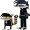 mordecai and rigby on emo style - gratis png geanimeerde GIF