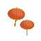 orange Asian lanterns deco - Darmowy animowany GIF animowany gif