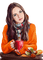Woman, coffee, autumn. Leila - png gratis GIF animado
