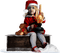 Niña con traje de Santa Claus - PNG gratuit GIF animé