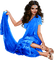 summer woman in blue by nataliplus - png grátis Gif Animado