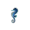 kikkapink deco scrap blue fantasy seahorse - PNG gratuit GIF animé